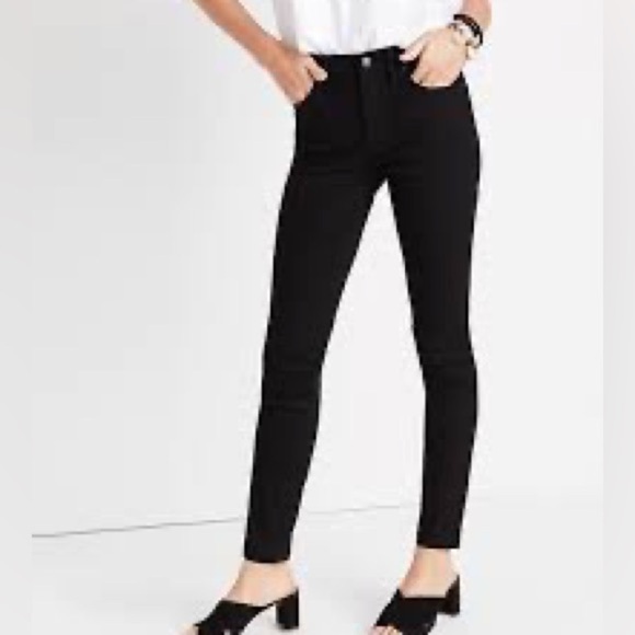 Madewell Black 9 in High Risw Skinny Denim Jeans - Picture 1 of 9
